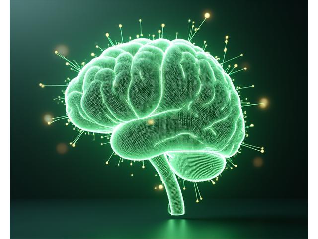 Abstrakcyjna wizualizacja AI z neuronowymi połączeniami przetwarzająca dane zdrowotne fasady